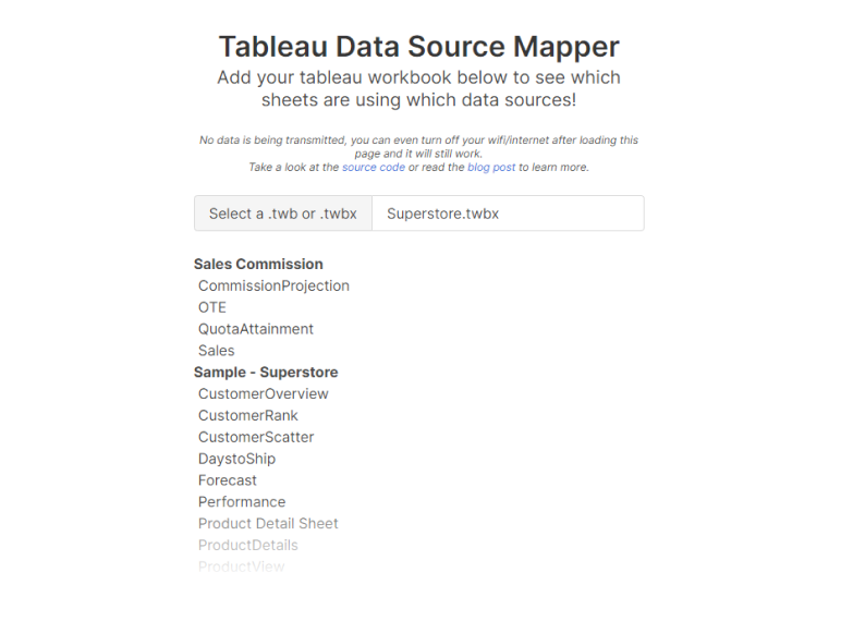 Screenshot of Data Source Mapper